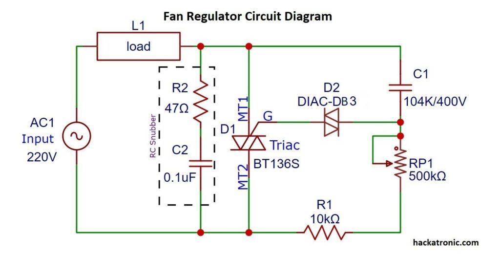 circuit of fan regulator based on triac