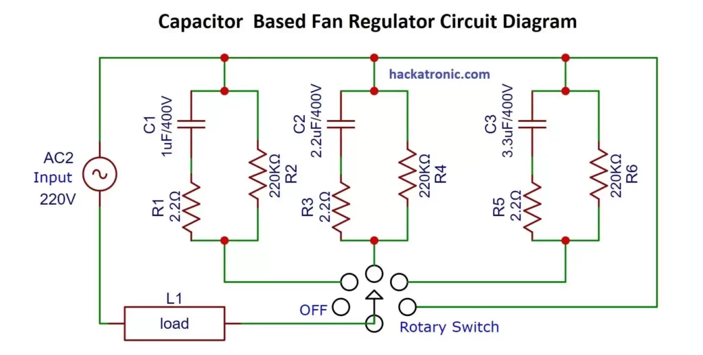 capacitor based fan regulator circuit diagram