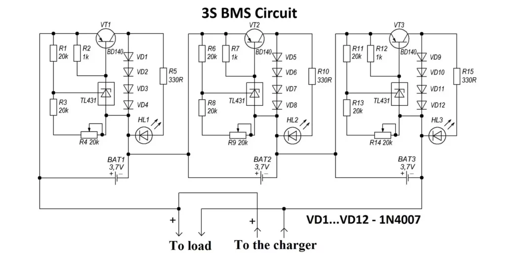 3S BMS Circuit Diagram