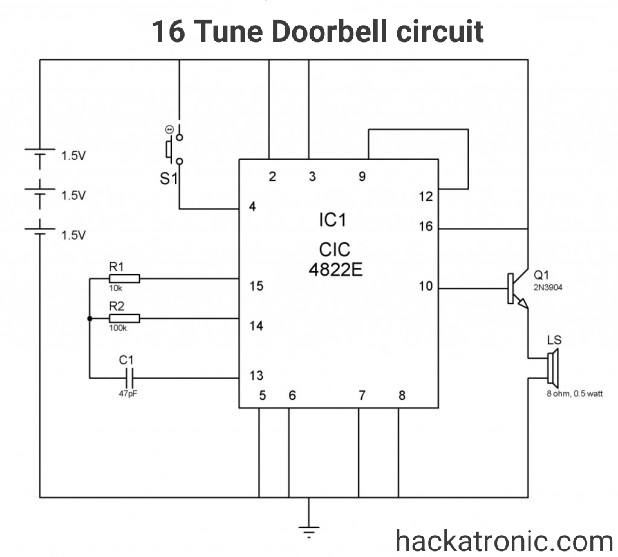 16 Tune Doorbell circuit