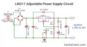 LM317 adjustable voltage regulator circuit » Power supplies