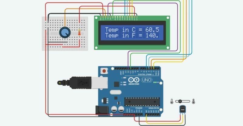 Arduino with temperature sensor