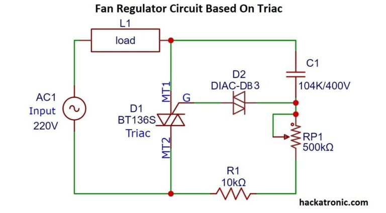 Fan Regulator Circuit Diagram using Capacitor and Triac