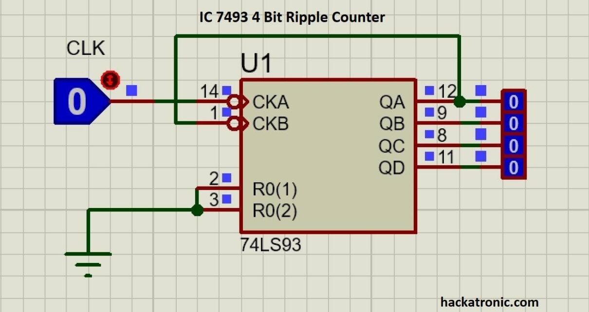 IC 7493 4 bit binary counter