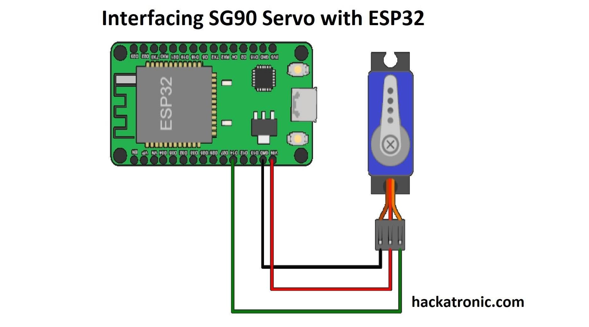 ESP32 with SG90 Servo Motor interfacing