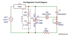 circuit of fan regulator using triac