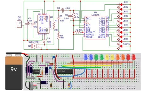 LM3915 VU Meter Circuit Diagram