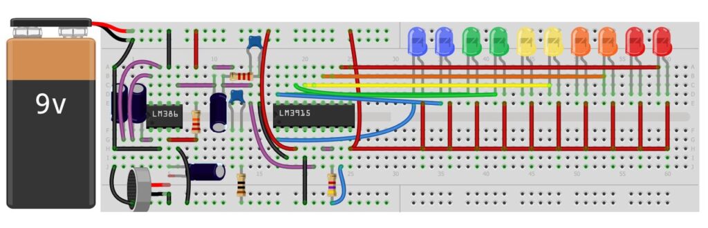 LM3915 LED VU Meter Circuit Diagram