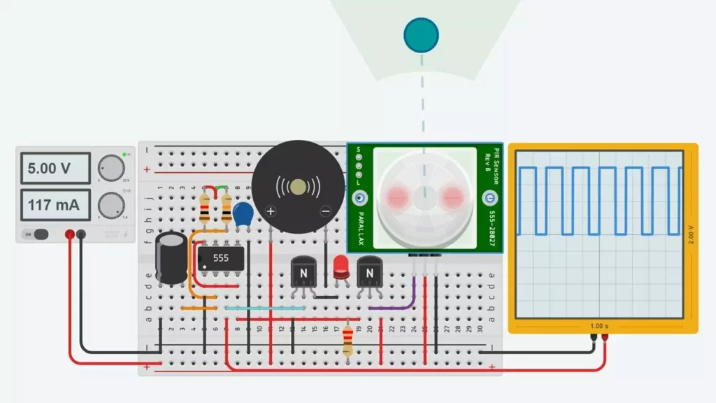 PIR Motion Sensor Circuit with 555 Timer