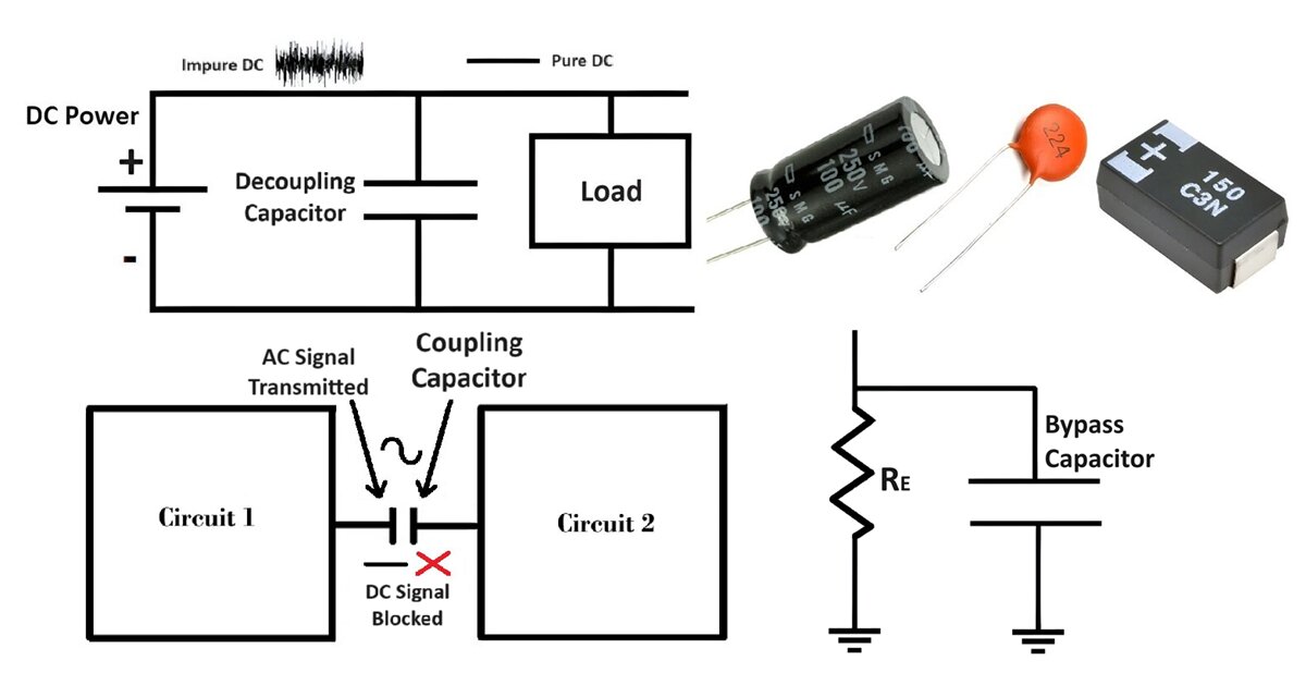 Coupling, Decoupling, and Bypass Capacitors