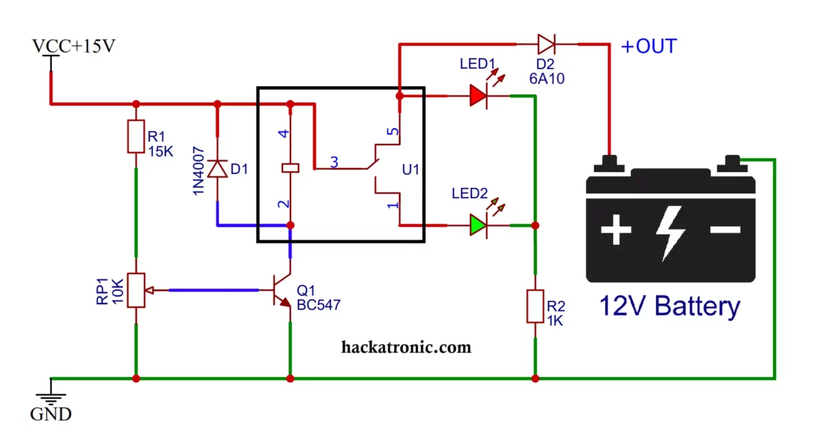 Automatic Cut Off Battery Charger Circuit