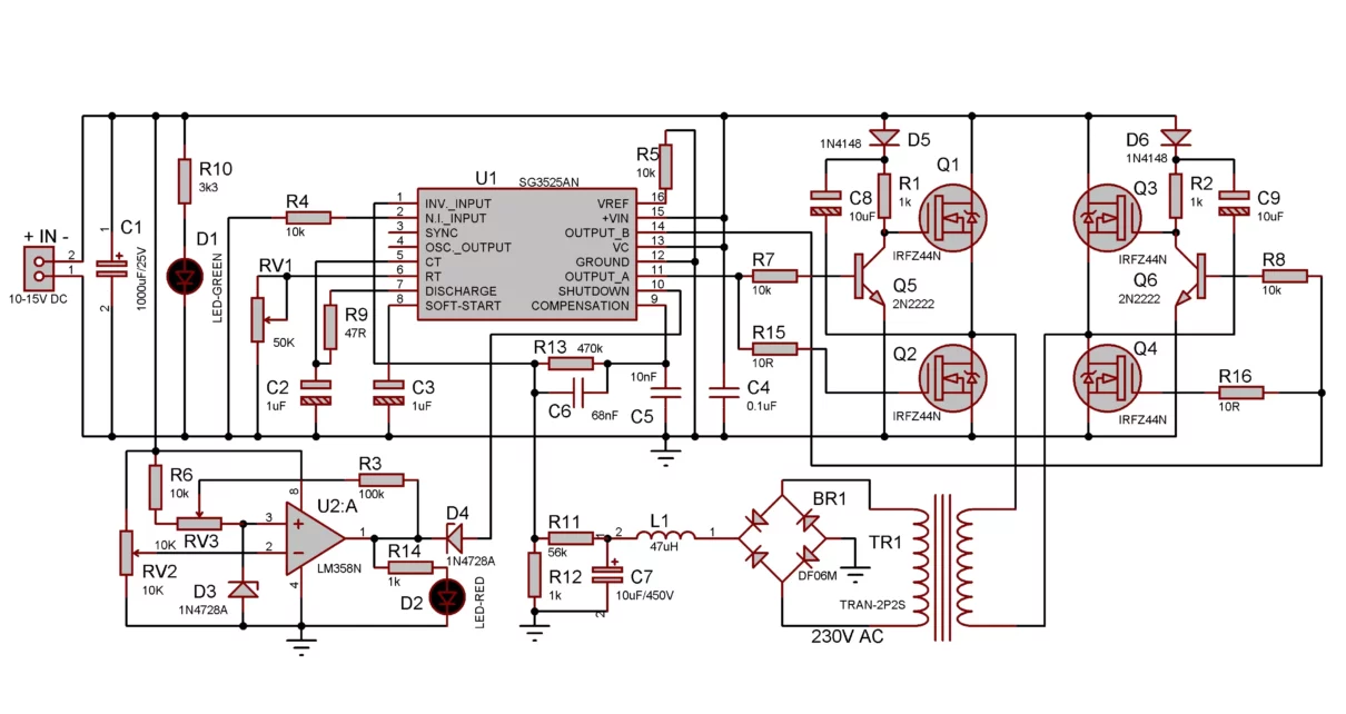 H Bridge Inverter Circuit Diagram SG3525