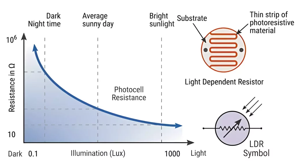 Characteristics of LDR Sensor