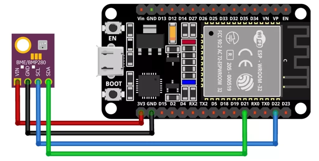 ESP32 with BMP280 / BME280 Sensor