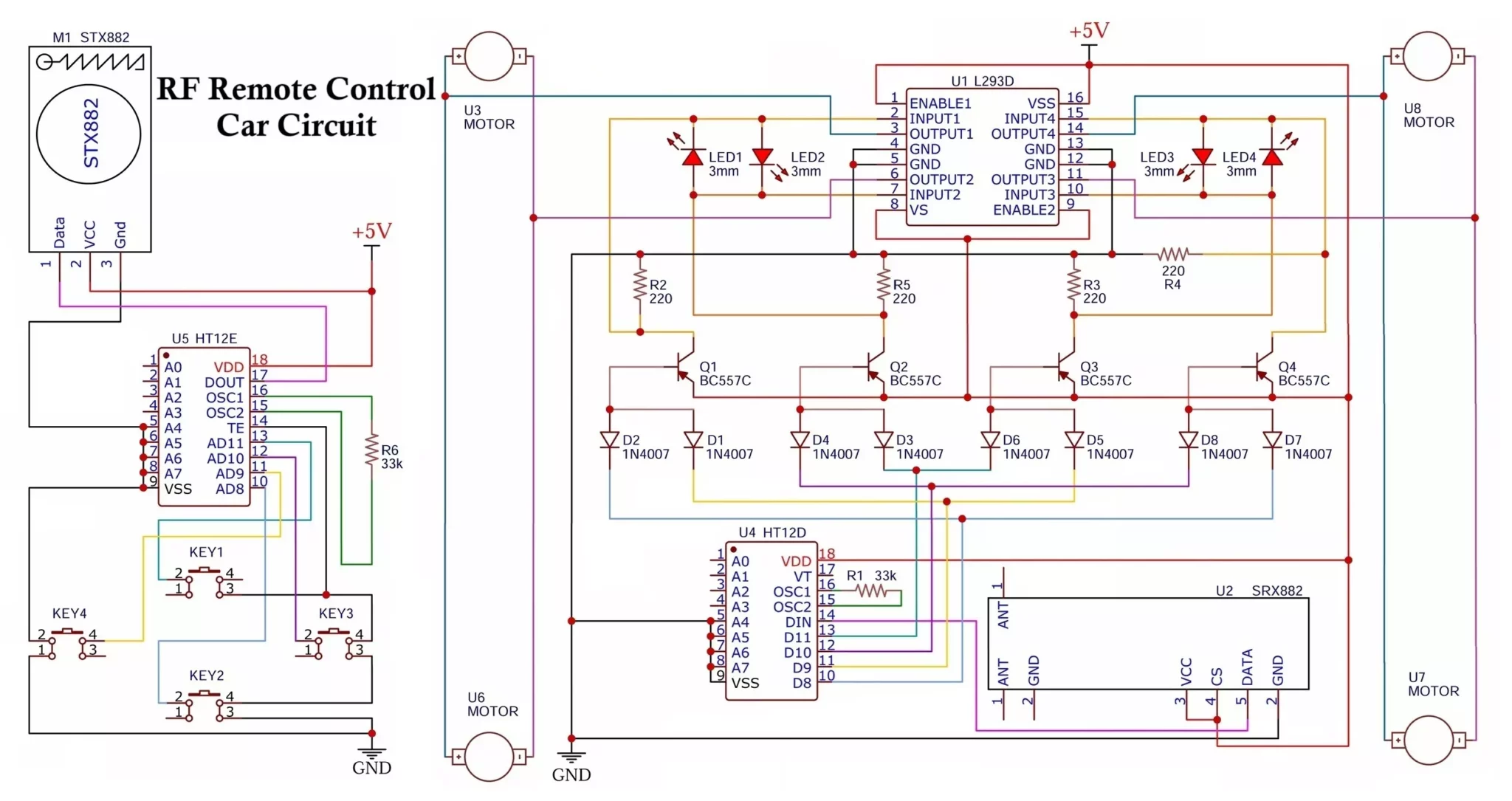 Remote Control Car Circuit