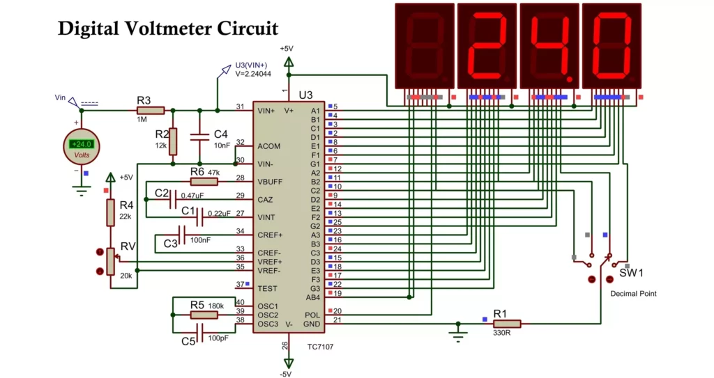 Digital Voltage Meter Circuit