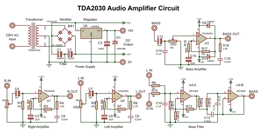 TDA2030 Audio Amplifier Circuit