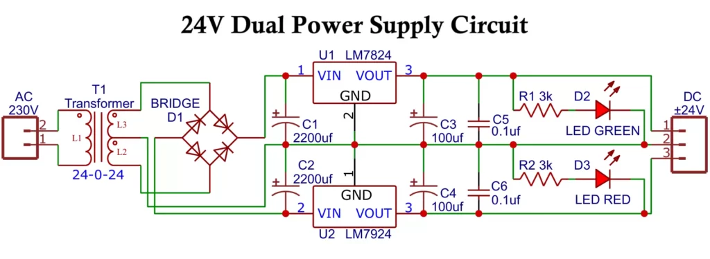 24V Dual Power Supply Circuit