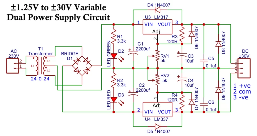 Variable Dual Power Supply Circuit