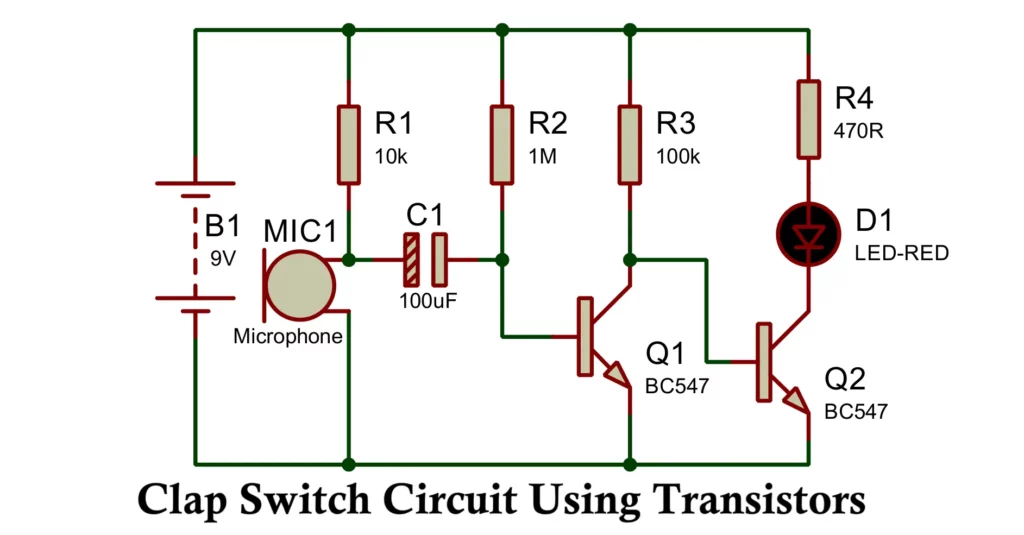 Clap Switch Circuit Using Transistors