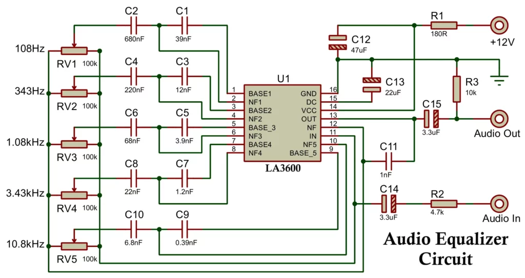LA3600 Audio Equalizer Circuit Diagram