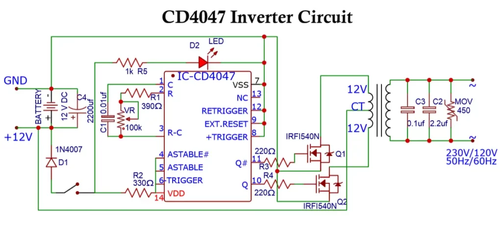 CD4047 Inverter Circuit