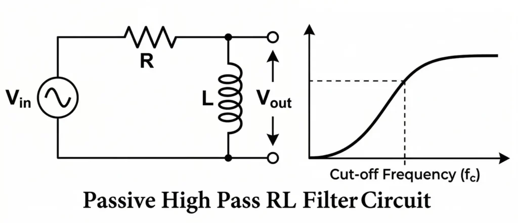 High Pass RL Filter Circuit